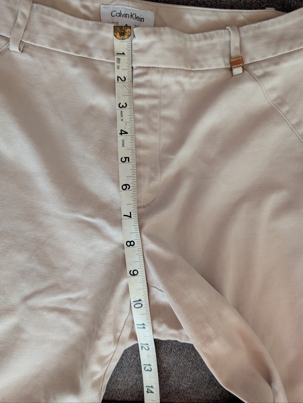 Calvin Klein Cropped Ankle Pants in Light Beige - Picture 9 of 10